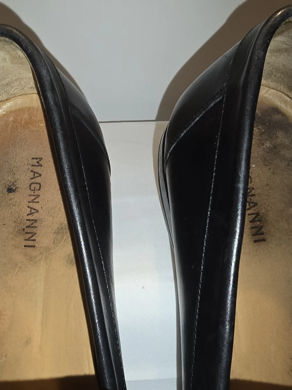 Magnanni Black Leather Slip-On Loafers with Silver Bit Accent